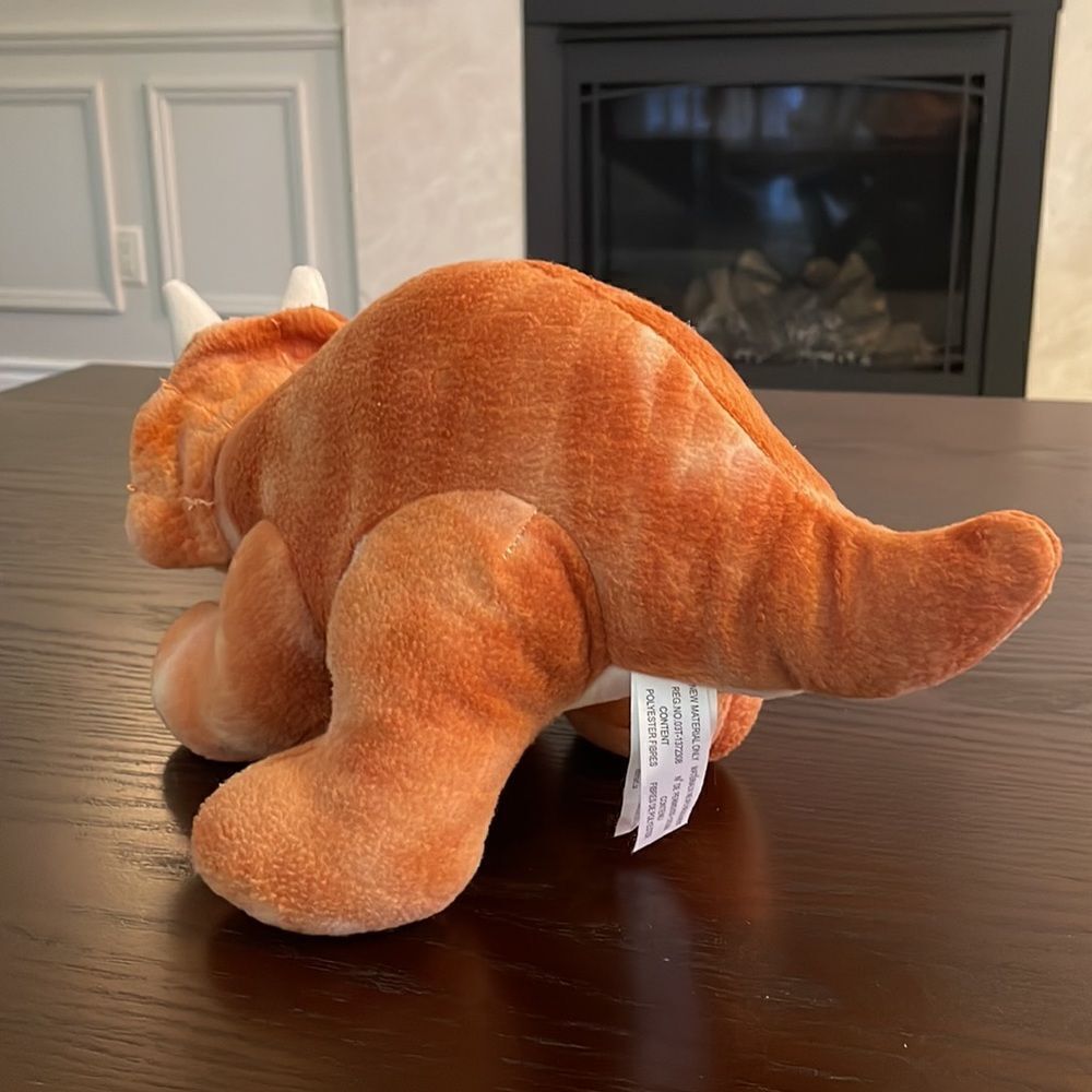 Kid Connection Plush Brown/Orange Dino 7'' Dinosaur Toy Good Condition - Picture 4 of 7